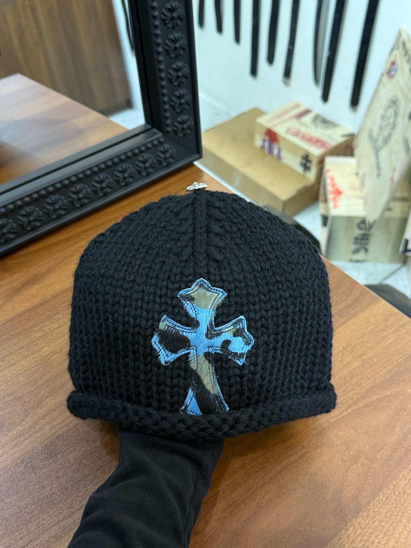 크롬하츠 Chrome Hearts Cashmere Beanie Black