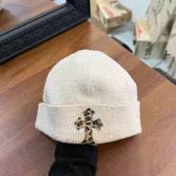 크롬하츠 Chrome Hearts Cashmere Beanie White