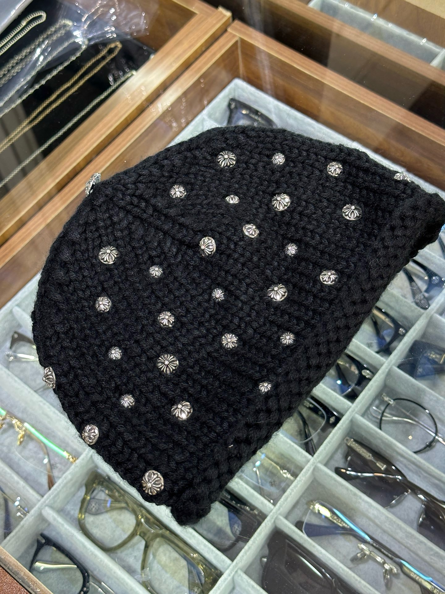 크롬하츠 Chrome Hearts Cashmere Beanie Black