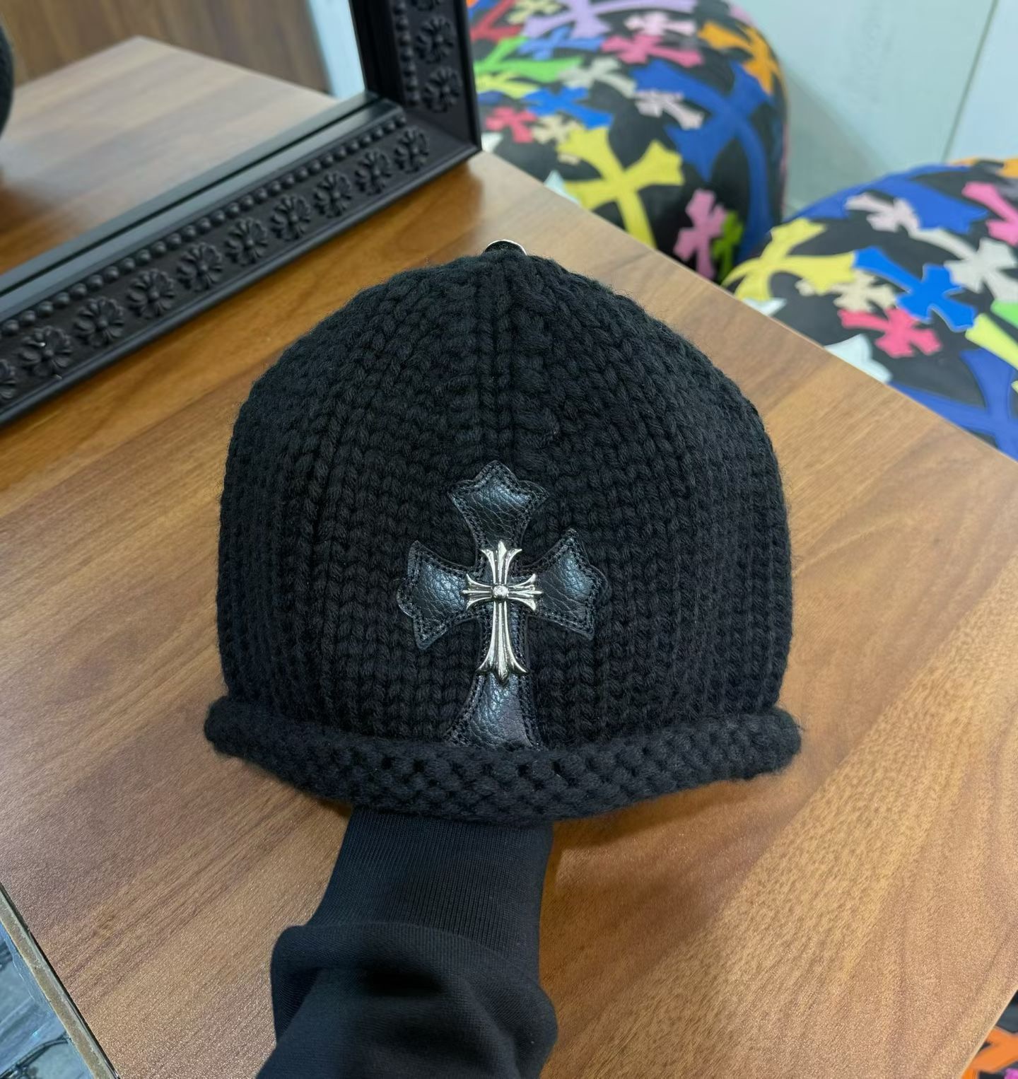 크롬하츠 Chrome Hearts Cashmere Beanie Black 53-60cm