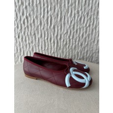 샤넬 CHANEL Cocobeach 플랫 Wine red