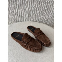 생로랑 Saint laurent Le Loafer Penny Mules In Coffee