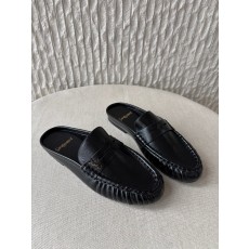 생로랑 Saint laurent Le Loafer Penny Mules In Smooth Leather Black