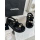 샤넬 Chanel G40138 Sandals Lambskin & Black