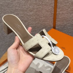 에르메스 Hermes 185 Oasis sandal KK Ostrich&3C Parchemin