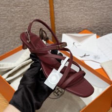 에르메스 Hermes 631 Muse 40 Sandal Cowhide&Hermes Red