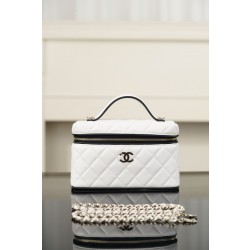 샤넬 CHANEL 26ss Long Vanity with chain White&Black 19.5cm
