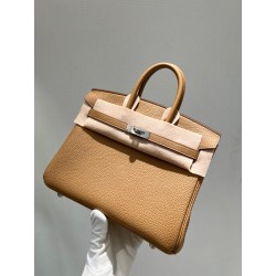 에르메스 Hermes Birkin 25cm Togo 4B Biscuit/silver