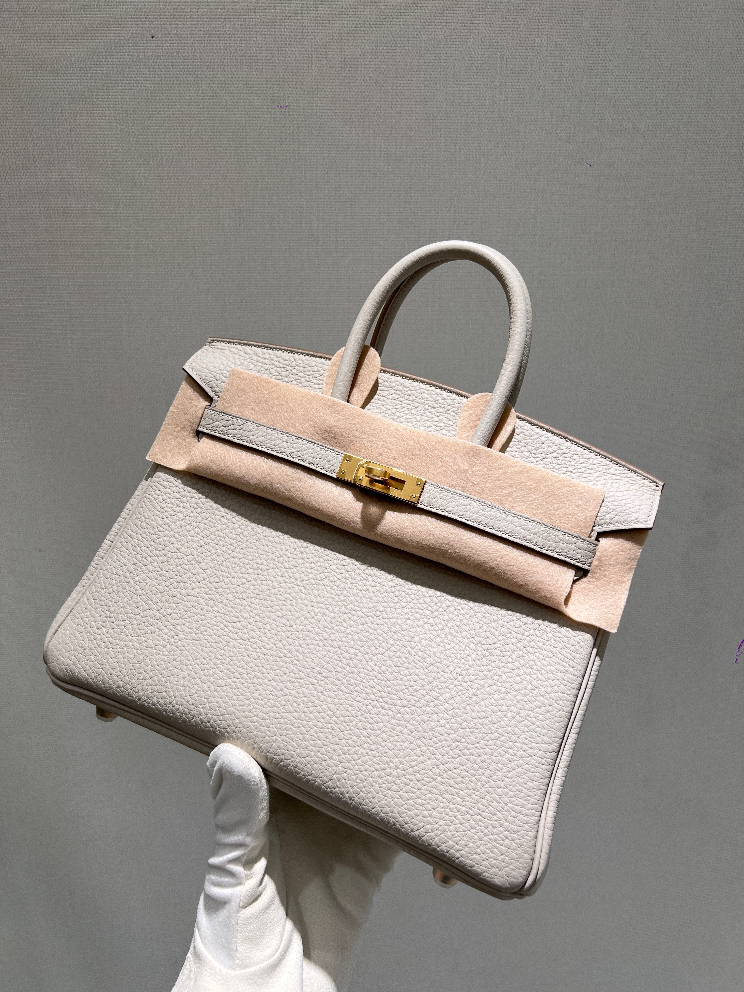 에르메스 Hermes Birkin 25cm Togo 8L Beton/gold