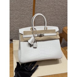 에르메스 Hermes Birkin 25cm Matte Alligator Q3 Creme/silver