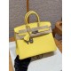 에르메스 Hermes Birkin 25cm Swift 9R Lime/silver