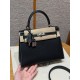 에르메스 Hermes Kelly 25cm Chèvre 89 Noir and i6 Rose extreme/silver