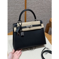 에르메스 Hermes Kelly 25cm Epsom 89 Noir/silver