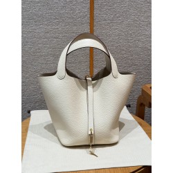 에르메스 Hermes Picotin lock 22cm Clemence i2 Nata/gold