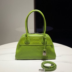 미우 미우 Miu Miu 5BB199 Vivant Nappa 가죽 백 Fern Green 32cm