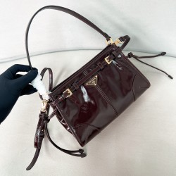 프라다 Prada 1BC297 Bonnie small shoulder bag Cocoa Brown 26cm