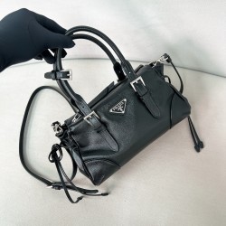 프라다 Prada 1BA499  Bonnie small leather bag Black 24cm