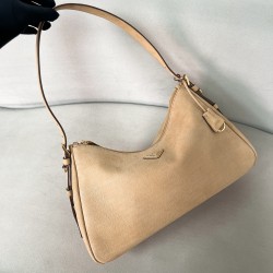 프라다 Prada 1BC228  Aimee Large Leather Shoulder Bag Desert Beige 39cm
