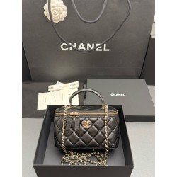 샤넬 CHANEL AP2199 l Vanity With Chain Lambskin & Black 16.5cm