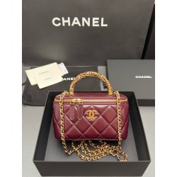 샤넬 CHANEL AP4168 Long Vanity with chain Wine red 16.5cm
