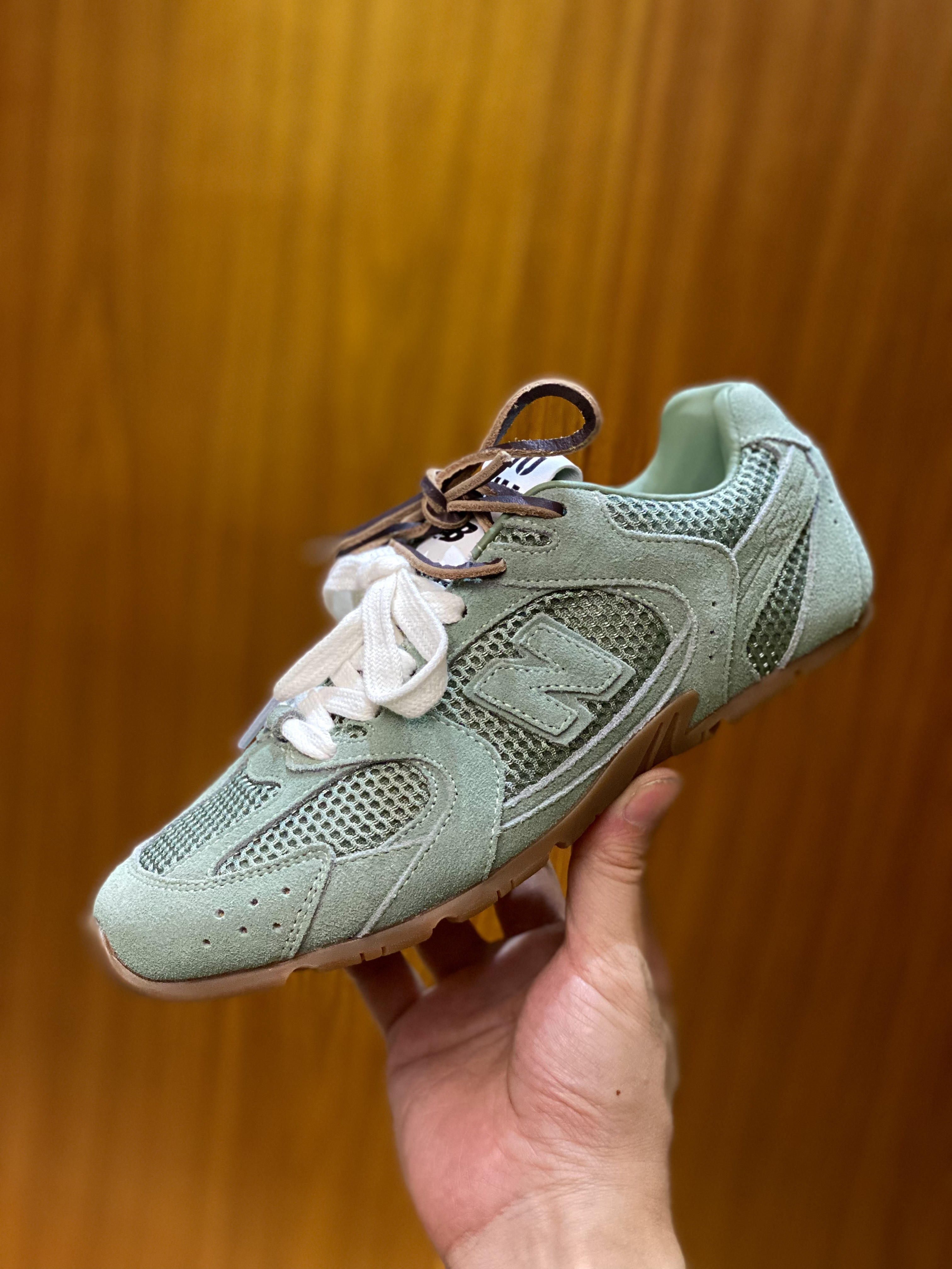 미우 미우 Miu Miu x New Balance 530 SL Suede Mesh Sneakers