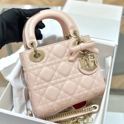 디올 Dior Mini Lady Dior Bag Pink 17cm