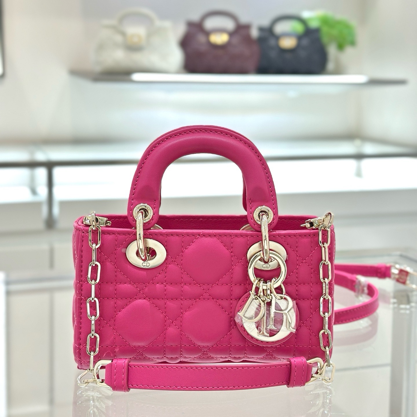 디올 Dior Lady D-Joy Micro Bag Black 16cm