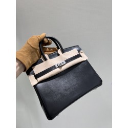 에르메스 Hermes Birkin 25cm Box Grade 1 89 Noir/silver