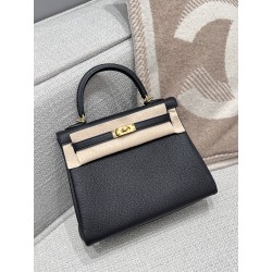 에르메스 Hermes Kelly 25cm Togo Grade 1 89 Noir/gold (Fil Au Chinois)