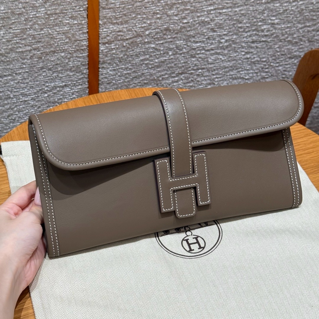 에르메스 Hermes  Jige Elan 29cm Swift 18 Etoupe