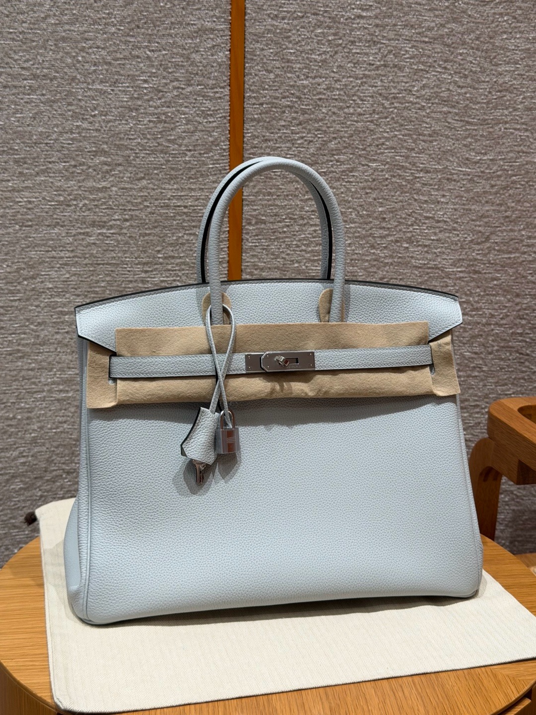 에르메스 Hermes Birkin 35cm Togo 08 Blue pale/silver