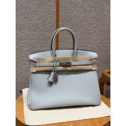 에르메스 Hermes Birkin 35cm Togo 08 Blue pale/silver