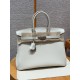 에르메스 Hermes Birkin Touch 35cm Togo and Matte Alligator 10 Craie/silver