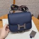 에르메스 Hermes Constance with mirror 19cm Epsom 73 Blue saphir/silver