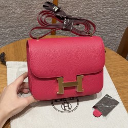 에르메스 Hermes Constance with mirror 19cm Epsom i6 Rose Extreme/gold