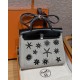 에르메스 Hermes Herbag 31cm Canvas and Cowhide Ecru and Noir/silver