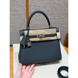 에르메스 Hermes Kelly 25cm Togo H0 Girs Misty/silver