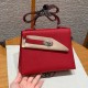 에르메스 Hermes Kelly II Sellier 20cm Epsom 5X Rouge Piment/silver