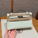 에르메스 Hermes Kelly Pochette 22cm Epsom 0S Vert Fizz/silver