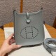 에르메스 Hermes Mini Evelyne 16cm clemence 4Z Girs Mouette/silver