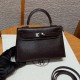 에르메스 Hermes Mini Kelly 19cm Lizard 46 Ebene/silver
