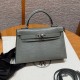 에르메스 Hermes Mini Kelly 19cm Lizard L0 Gris Meyer/silver
