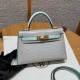 에르메스 Hermes Mini Kelly 19cm Matte Alligator 80 Girs Perle and 6W Menthe/gold