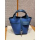 에르메스 Hermes Picotin Cargo 18cm Swift and Canvas 74 Blue roy/silver