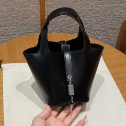 에르메스 Hermes Picotin lock 14cm Box 89 Noir/silver