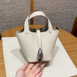 에르메스 Hermes Picotin lock 14cm Swift 10 Craie/silver