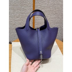 에르메스 Hermes Picotin lock 18cm clemence X3 Purple/silver