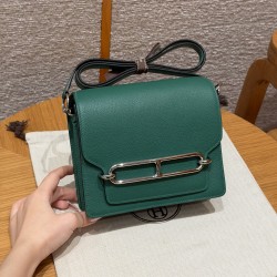 에르메스 Hermes Roulis 18cm Evercolor Z6 Malachite/silver
