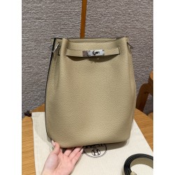에르메스 Hermes So Kelly 22cm Clemence S2 Trench/silver