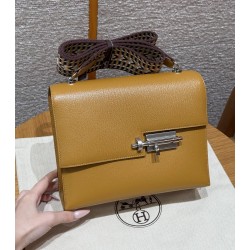 에르메스 Hermes Verrou 17cm Chèvre 2S Sesame/silver
